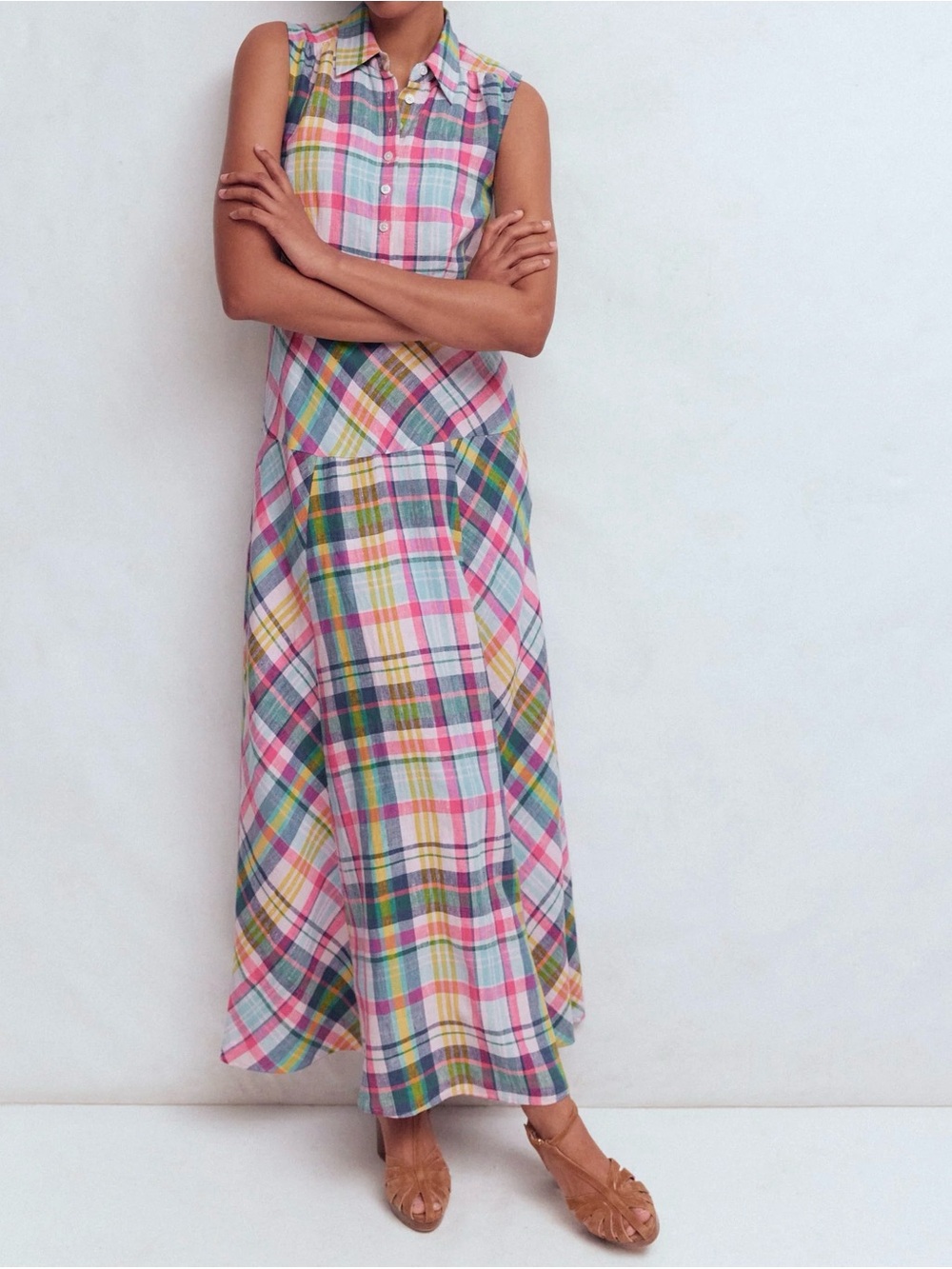 Boden Erma Madras Linen Maxi Dress size 10_NWT